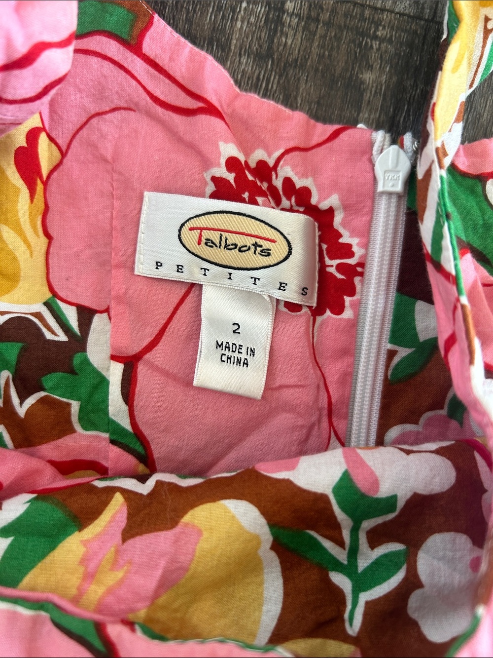 Talbots Bright Floral Cotton Sundress in Pink, Green & Yellow - Picture 2 of 4